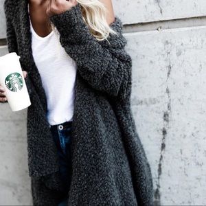 VICI Collection Fuzzy Drape Front Cardigan M/L